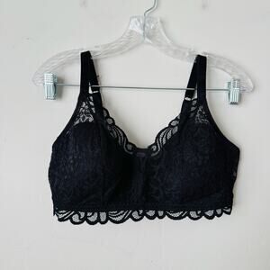 Bali Black Lace Bralette Womens Size L